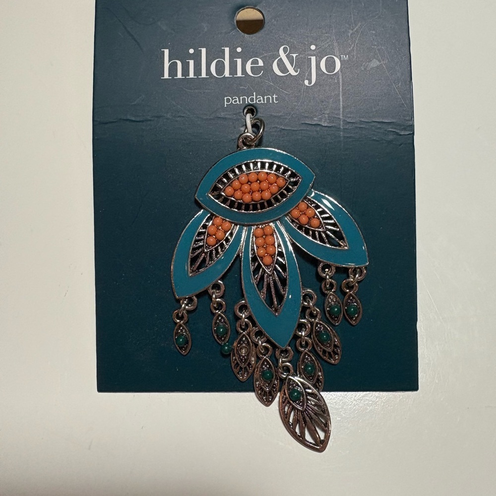 Hildie & Jo Teal and Orange Pendant